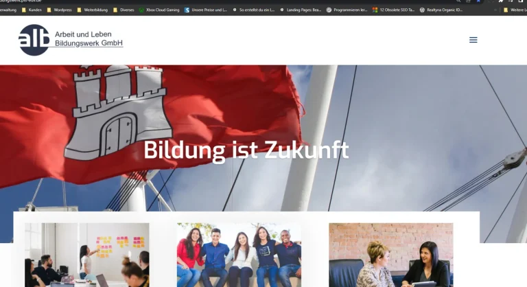 WordPress-Website Arbeit und Leben Hamburg